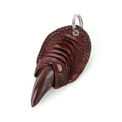 Móc khóa chân đà điểu màu nâu đỏ HC8426