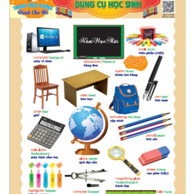 Sách - Bộ tranh treo tường song ngữ 10 chủ đề rõ nét cho bé học thế giới xung quanh - HA