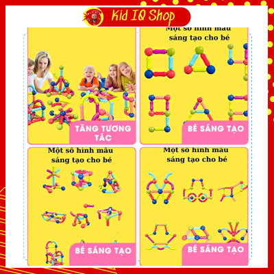 Đồ chơi giáo dục sớm cho bé nam châm xếp ghép hình thông minh 25 64 chi tiết giúp bé phát triển tư duy logic Kid IQ