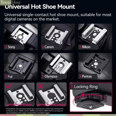 Ulanzi F12 - Đèn Flash Mini Đế Gắn Hotshoe Dành Cho Máy Ảnh So.ny, Ca.non, Ni.kon, Pa.nasonic, Oly.mpus, Fu.jifilm- hàng chính hãng