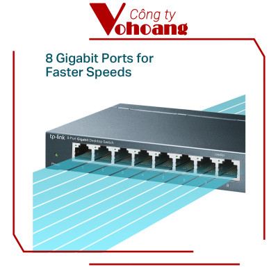 Bộ Chia Tín Hiệu Swich TP-Link SG108 Để Bàn 8 Cổng 10/100/1000Mbps - Hàng Chính Hãng