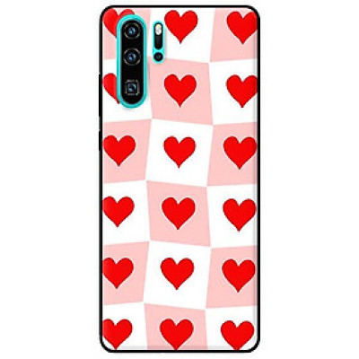 Ốp in cho Huawei P30 Pro Trái TIm Ô Vuông - Hàng chính hãng