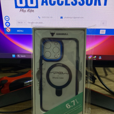 Ốp Lưng Trong Suốt Mipow Ring Holder iPhone 15 Pro/Pro Max Hàng Chính Hãng