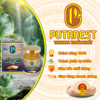 Yến chưng Isomalt Đông trùng hạ thảo PUTANEST hộp quà cao cấp 12 hũ 70ml cho người tiểu đường