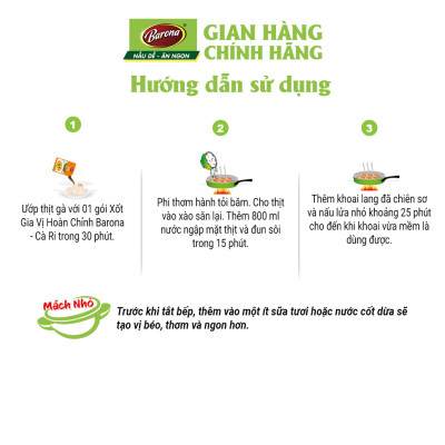 Xốt Gia Vị Hoàn Chỉnh Barona - Cà Ri 80g