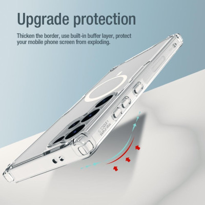 ỐP LƯNG cho Samsung Galaxy S25 ULTRA / S24 Ultra NILLKIN NATURE TPU PRO hỗ trợ sạc không dây - Lưng kính trong PC + Viền nhựa dẻo TPU - Hàng chính hãng