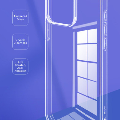 Ốp Lưng Trong Suốt cho iphone 17 series/ iPhone 16 Pro/ 16 Pro Max/ 16/ 16 Plus MIPOW TRANSPARENT CASE, chống ố vàng, mặt lưng kính_ Hàng chính hãng
