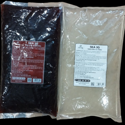 Combo 2 gói Trân Châu Đen và Trắng 3Q Sea Jelly 2 kg /Thạch 3Q Sea Jelly (ngon, dai giòn sần sật - dùng trực tiếp mà không cần nấu hay chế biến khác)