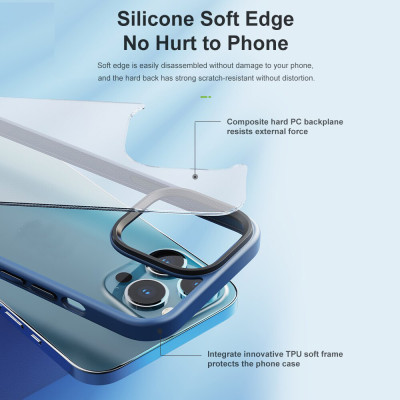 Ốp lưng chống sốc viền cao su cho iPhone 14 Pro Max (6.7 inch) thiết kế mặt lưng trong suốt Hiệu Rock hybrid Protective Case (độ đàn hồi cao, bảo vệ toàn diện, tản nhiệt tốt) - hàng nhập khẩu