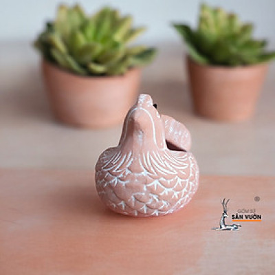 Chậu Gốm Đất Nung Hình Con Gà Nhỏ - Voi Con Sơn WAX