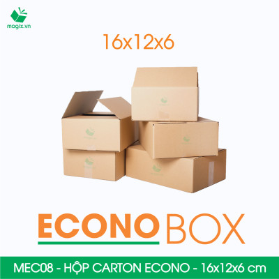 MEC08 - 16x12x6 cm - Combo 60 thùng hộp carton trơn siêu tiết kiệm ECONO