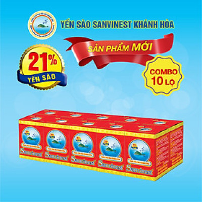 [Combo 10 lọ] Nước Yến sào Sanvinest Khánh Hòa đóng lọ 70ml - S101
