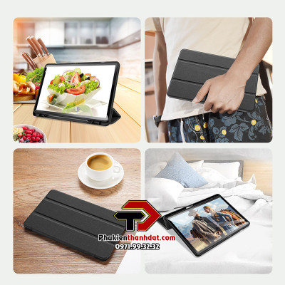 Bao da dành cho Samsung Galaxy Tab S9 chính hãng Dux Ducis Domo có ngăn đựng bút - Hàng chính hãng 
