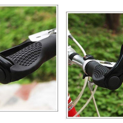 Combo Tay Nắm Cao Su Xe Đạp Có Sừng và khóa chống chộm xe đạp 4 số đổi mã