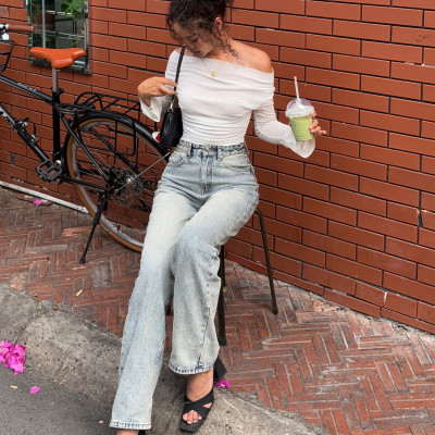 Quần Jean Nữ Ống Rộng Classic Aaa Jeans