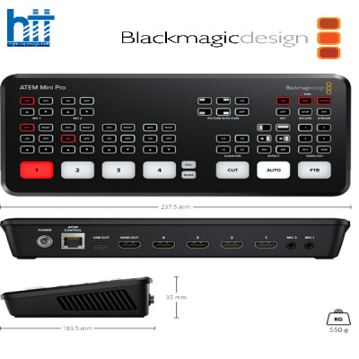 BỘ TRỘN HÌNH BLACKMAGIC DESIGN ATEM MINI PRO  - HÀNG CHÍNH HÃNG 