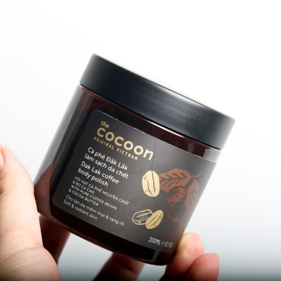 Combo Cà phê Đắk Lắk làm sạch da chết cơ thể Cocoon 200ml + Son tẩy da chết môi cà phê Đắk Lắk Cocoon 5g