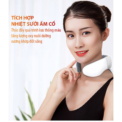 Máy Massage Cổ Nikio NK-130 - Sử Dụng Xung Điện Trị Liệu Kích Thích Cơ, Nhiệt Trị Nóng Sưởi Ấm Cơ, Cải Thiện Đau Mỏi Cổ, Vai, Gáy - Máy Có 4 Điện Cực Mát Xa Chuyên Sâu Tăng Tuần Hoàn Máu, Hỗ Trợ Cải Thiện Đau Mỏi Cổ, Vai, Gáy - Điều Khiển Remote Tiện Lợi