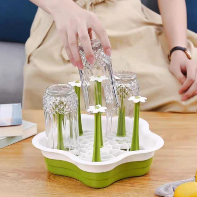 Khay úp ly, khay úp cốc 6 - 8 - 10 nhánh để ly - Tháo ráp tiện lợi, nhựa cao cấp chống bám bẩn 28 (VNM6219)