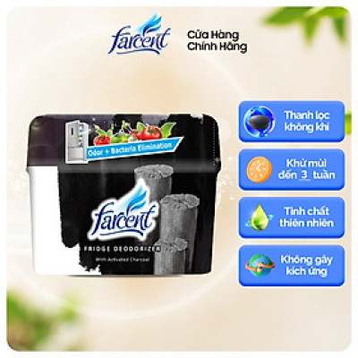 Hộp khử mùi tủ lạnh, kháng khuẩn than hoạt tính chính hãng Farcent 150g - Khử tốt mùi trong tủ lạnh