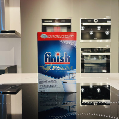 Combo viên rửa bát Finish Quantum 60 viên hương thường + Muối Finish 1,5kg + Nước làm bóng Finish 750ml