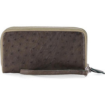 Ví Nữ Da Đà Điểu 2 Khóa Huy Hoàng HT3448 (11 x 22 cm) - Xanh Rêu