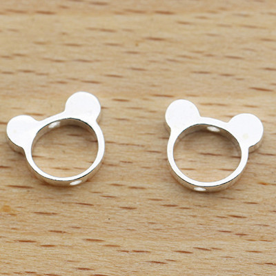 Combo 4 cái charm bạc con mèo xỏ ngang - Ngọc Quý Gemstones