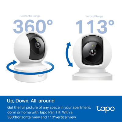 Camera trong nhà TP-Link Tapo C202 - Full HD 1080p, Quay quét 360, Đàm thoại 2 chiều - Hàng chính hãng