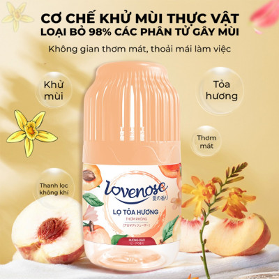 Lọ tỏa hương Lovenose thơm 60 ngày, an toàn, thanh lọc không khí, sáp khử mùi phòng thế hệ mới 250ml