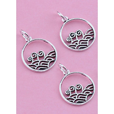 Combo 3 cái charm bạc thái hình sóng biển treo - Ngọc Quý Gemstones