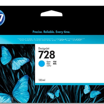 Mực in HP 728 130ml Cyan Ink Cartridge (F9J67A) - Hàng chính hãng