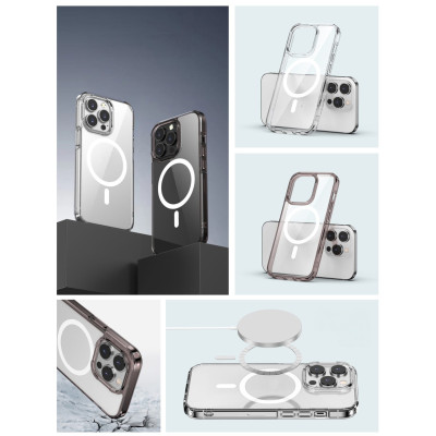 Ốp lưng trong suốt sạc nam châm từ tính cho iPhone 16 Pro Max / 16 Pro / 16 Plus / iP 16 hiệu Likgus Crystal Magnetic - Trang bị đệm khí 4 góc, chống ố vàng, bảo vệ viền camera - Hàng nhập khẩu