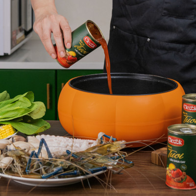 [SET TƯƠI TẮN] 2 Lon Xốt Lẩu Chua Cay Cicook 400G*2 + 1 Hôp Xốt Chấm Muối Ớt Xanh Đa Năng Cicook (5 Gói tặng 1) 210G