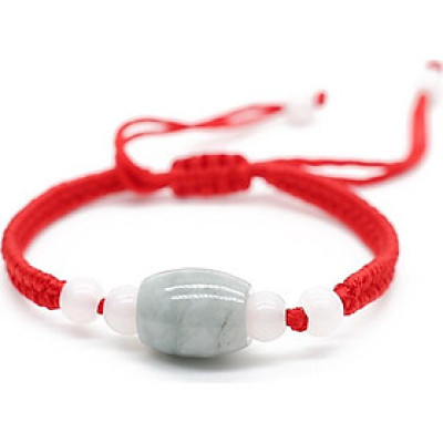 Vòng tay nam nữ may mắn hút lộc ngọc tự nhiên hình trống chọn mã (Giao mầu theo tự nhiên)