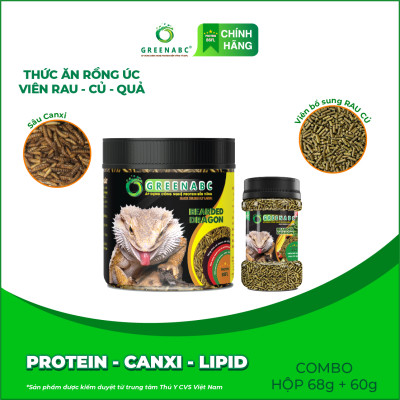 Thức ăn bò sát Rồng Úc viên RAU CỦ QUẢ GREENABC - Bổ sung đầy đủ dinh dưỡng từ thực vật - Hộp 60g