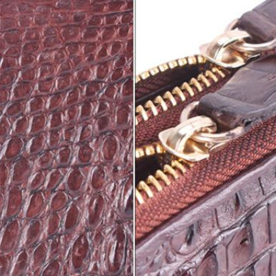 Ví Nữ Da Cá Sấu Nhiều Ngăn Huy Hoàng HT3270 (11 x 22 cm) - Nâu Đất