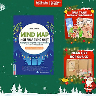 Sách - Mindmap Ngữ Pháp Tiếng Nhật - Học Ngữ Pháp Tiếng Nhật Bằng Sơ Đồ Tư Duy - Dành Cho Trình Độ Sơ Cấp - MCBooks