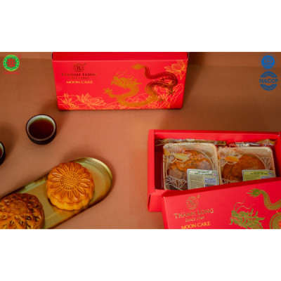 HỘP BÁNH TRUNG THU 2 BÁNH 2 TRỨNG 220G  - COMBO D - THÀNH LONG 440G - VIỆT NAM