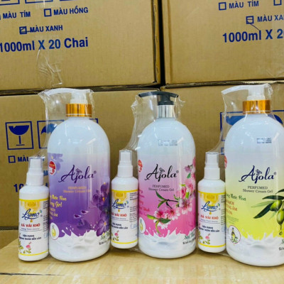 Đồ dùng nhà tắm -Chai sữa tắm 1000ml hương nước hoa cao cấp kèm chai xả vải khô 100ml , làm sạch cơ thể  giúp nuôi dưỡng và bảo vệ làn da