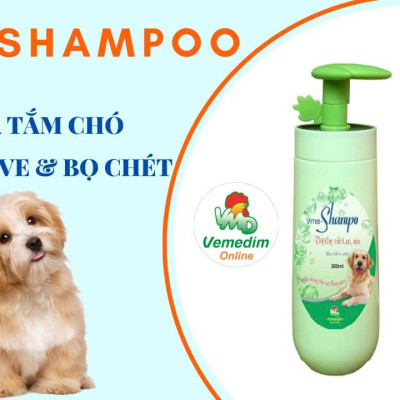 Vemedim Vime-shampo Sữa tắm diệt Ve Rận, Bọ Chét cho Chó Lông màu và Lông trắng - Chai 300ml