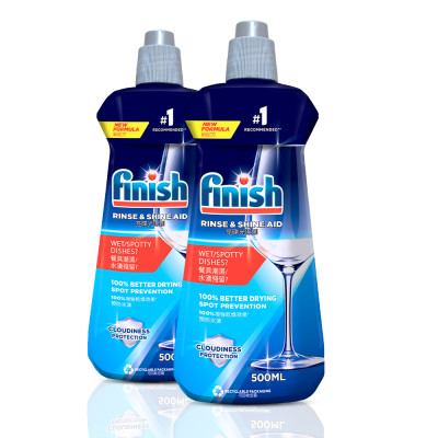 Combo 2 chai Nước Làm Bóng Chén Bát  Finish Rinse & Shine Aid - 500ML/chai