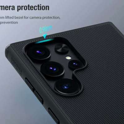 Ốp lưng sần chống sốc cho Samsung Galaxy S24 Ultra mặt lưng nhám hiệu Nillkin Super Frosted Shield Pro cho mặt lưng nhám chống trơn trượt tay, khả năng chống sốc cực tốt, chất liệu cao cấp - Hàng nhập khẩu