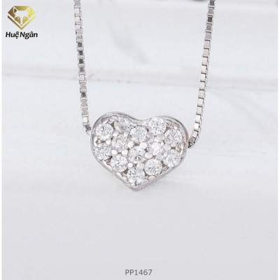 Dây chuyền bạc 925 Huệ Ngân - Tim xinh đính đá PP1467 P2