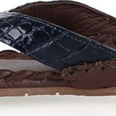 Dép nữ Huy Hoàng da cá sấu màu xanh đậm HT7241