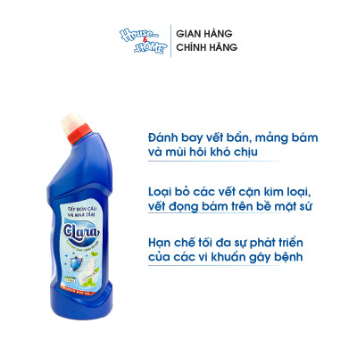 Nước tẩy rửa bồn cầu và nhà tắm Clara hương bạc hà chai 925ml