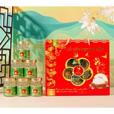 [Hộp 6 Lọ] Nước Yến Sào Chưng Hạt Chia Nhân Việt 30% Yến 70ml/Hũ