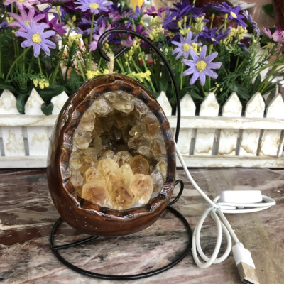 Đèn ngủ - Đèn để bàn - Đèn trang trí phòng ngủ đá thạch anh phong thủy