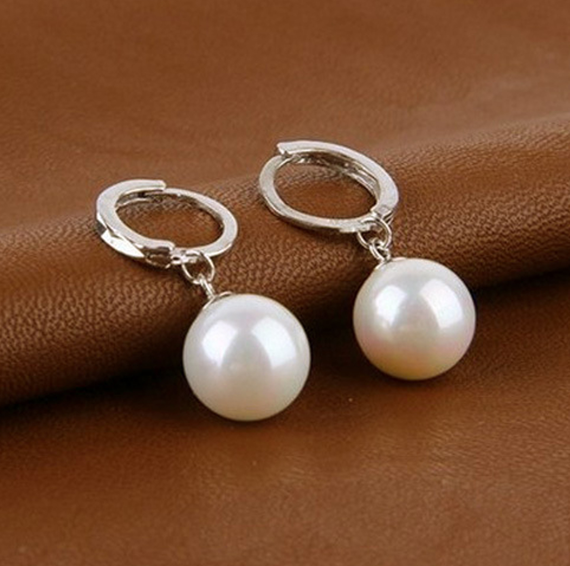 Bông tai nữ tòng teng siêu dễ thương đính đá zircon sang trọng, cườm giả ngọc