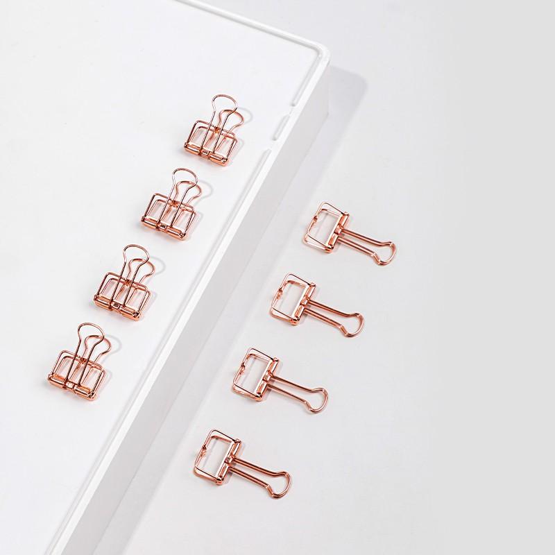 Kẹp bướm kim loại văn phòng Deli - Set 6/8 chiếc - Màu vàng hồng - 9414 / 9415