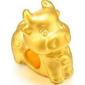 Combo 2 cái charm bạc mạ vàng 12 con giáp xỏ ngang - Ngọc Quý Gemstones